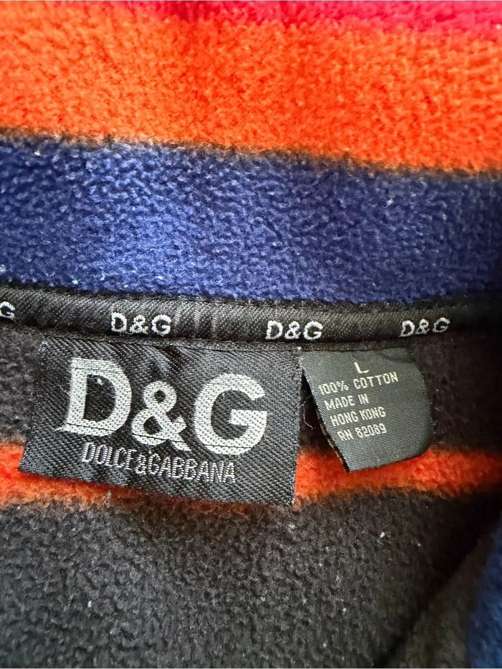 Dolce & Gabbana Striped Zip-Up Sweater in Red, Black &‎ Lime